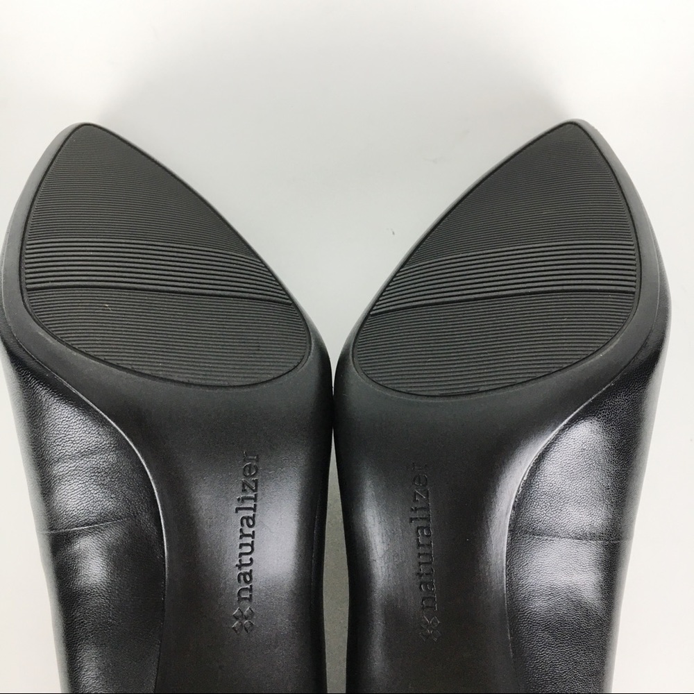 NEW Naturalizer Black Leather Natalie Heels Pump 8 - Picture 10 of 12